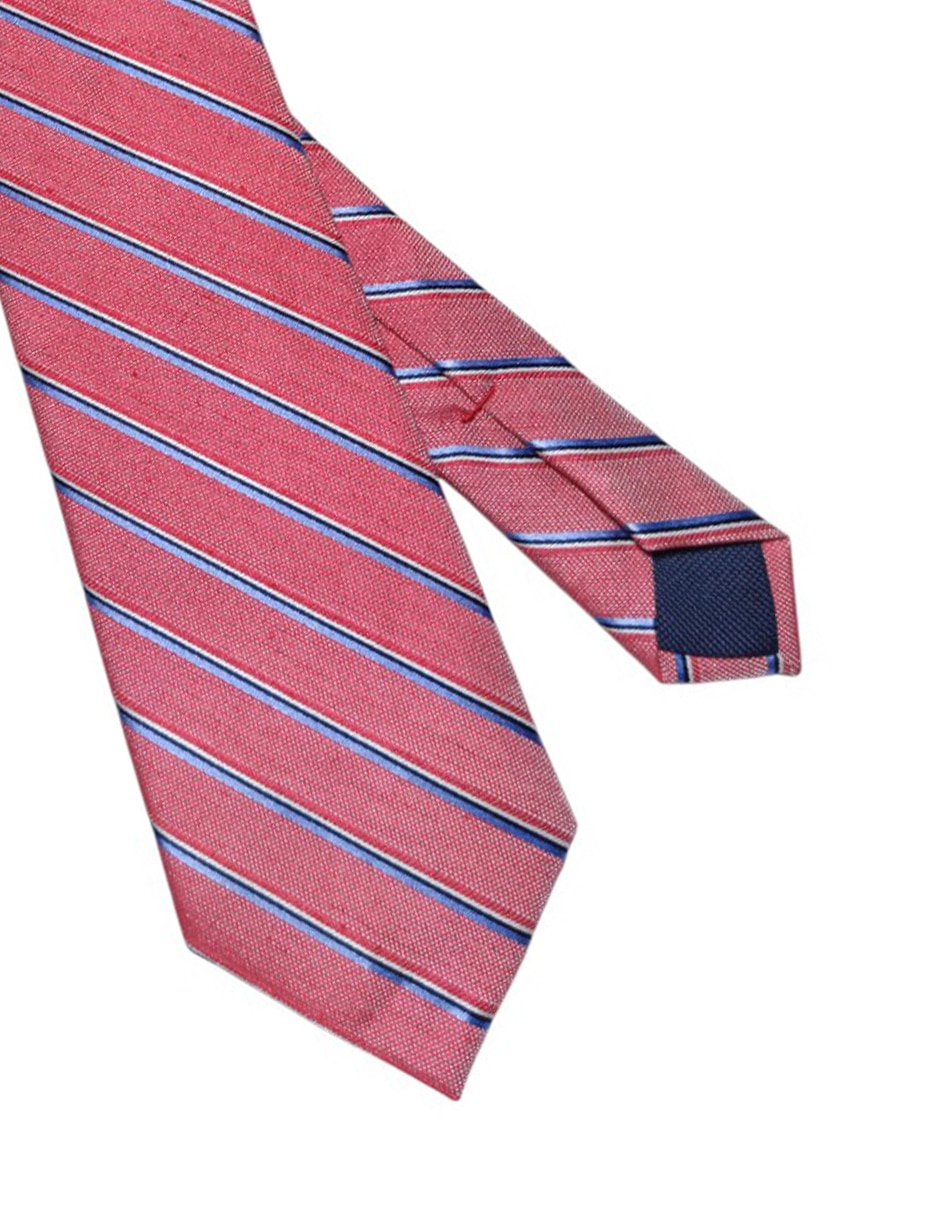 Corbata regular de seda estampado a rayas para hombre 2