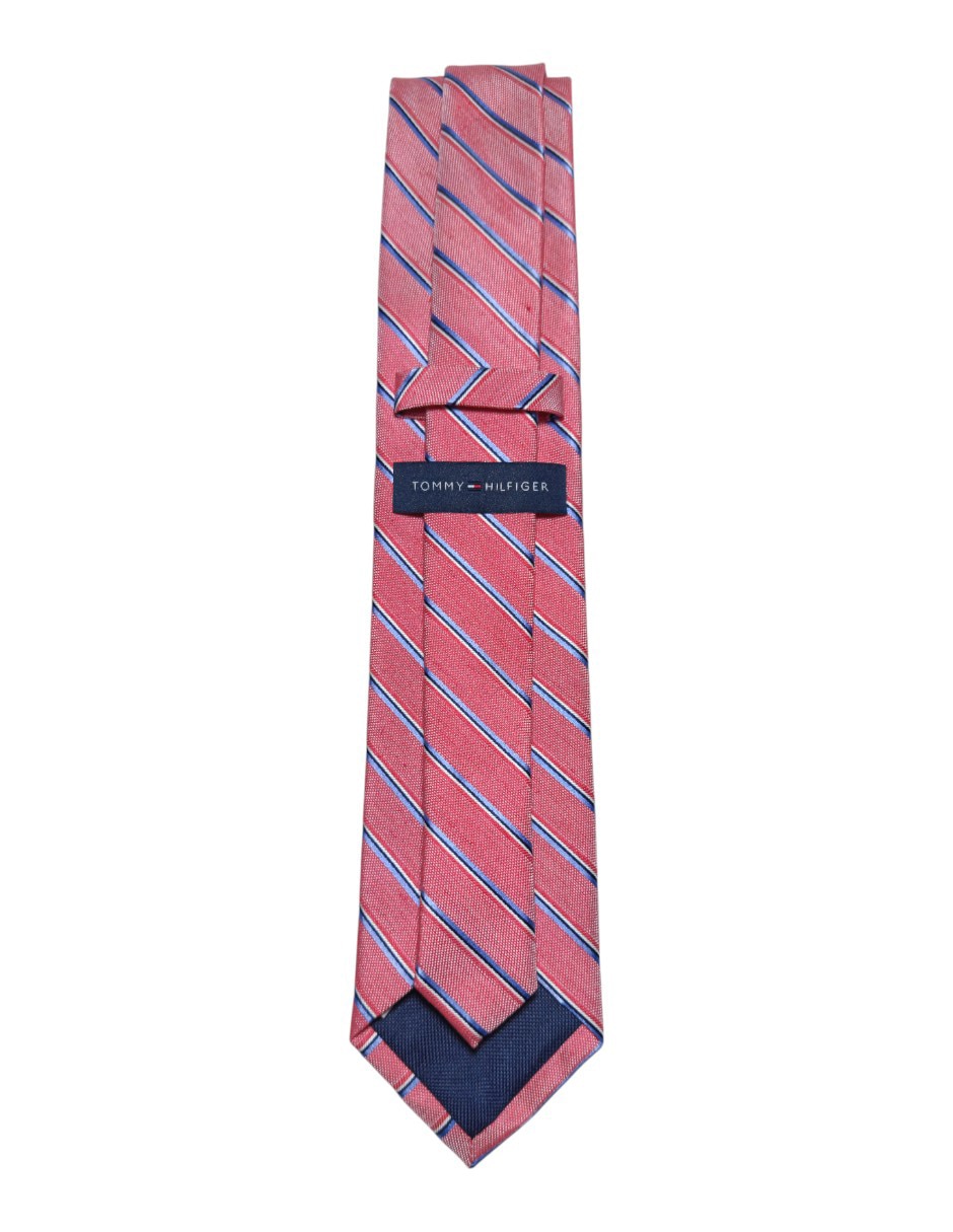 Corbata regular de seda estampado a rayas para hombre 3