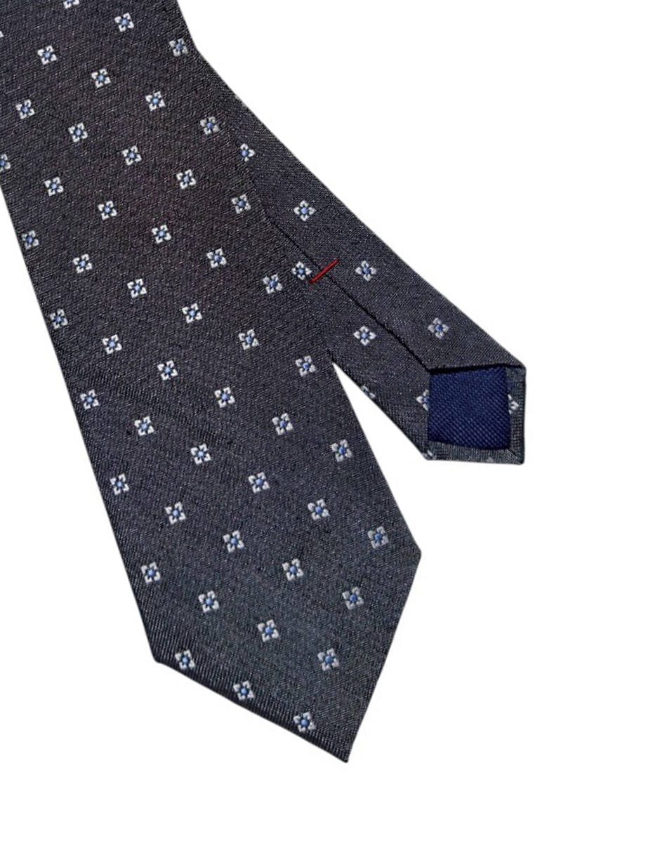 Corbata regular de seda estampado floral para hombre 2