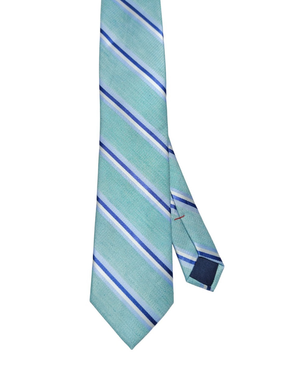 Corbata regular de seda estampado a rayas para hombre