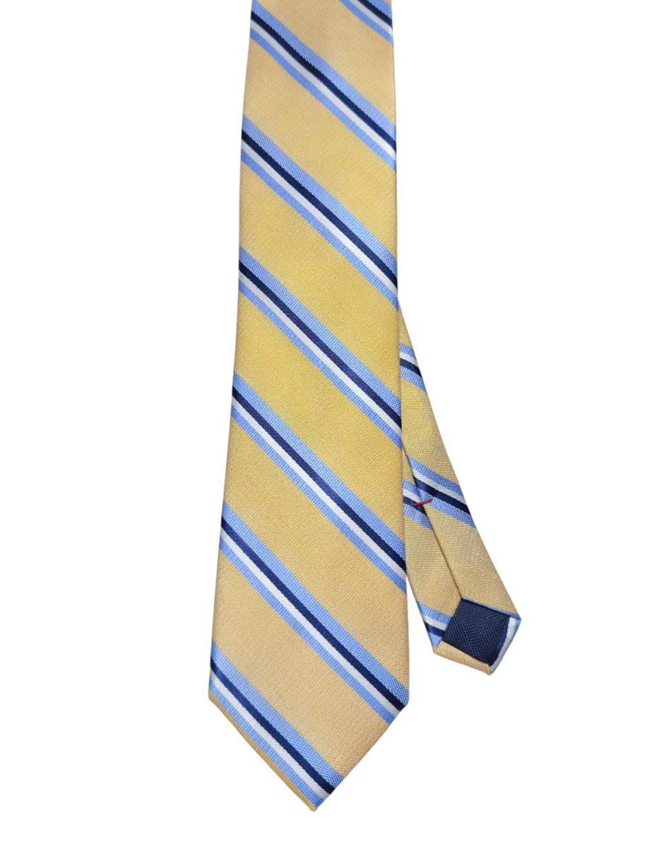 Corbata regular de seda estampado a rayas para hombre