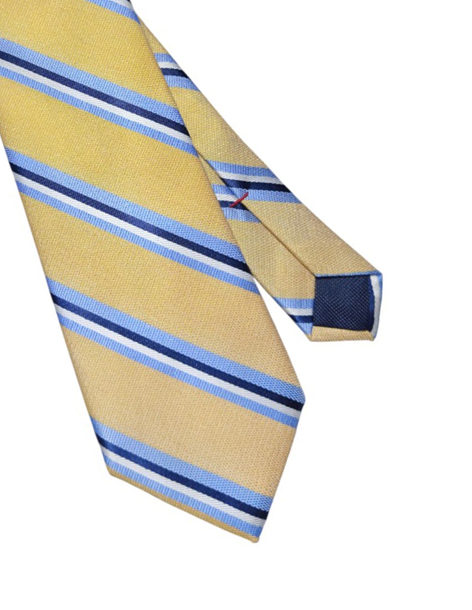 Corbata regular de seda estampado a rayas para hombre 2