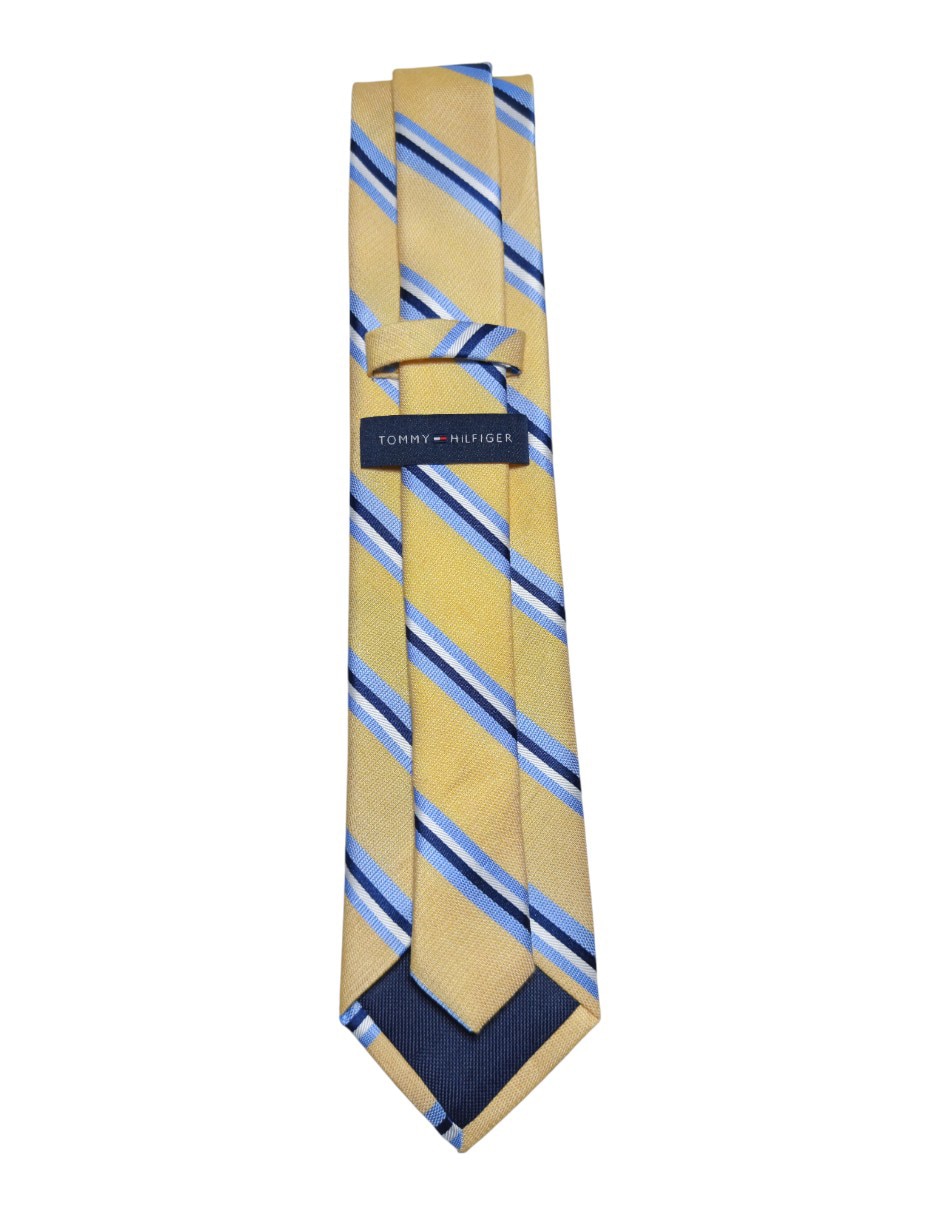 Corbata regular de seda estampado a rayas para hombre 3
