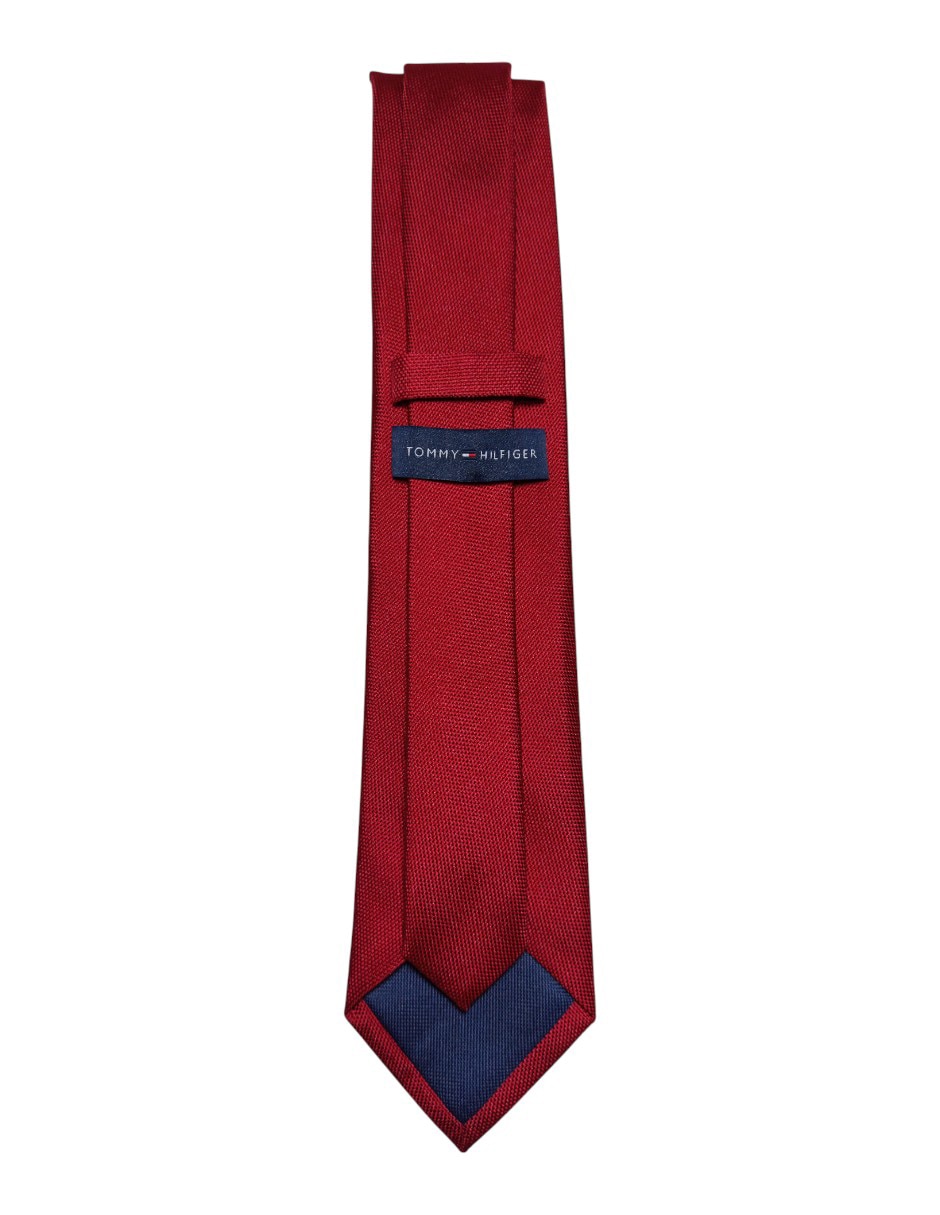 CORBATA TOMMY LISO REGULAR SEDA, ROJO