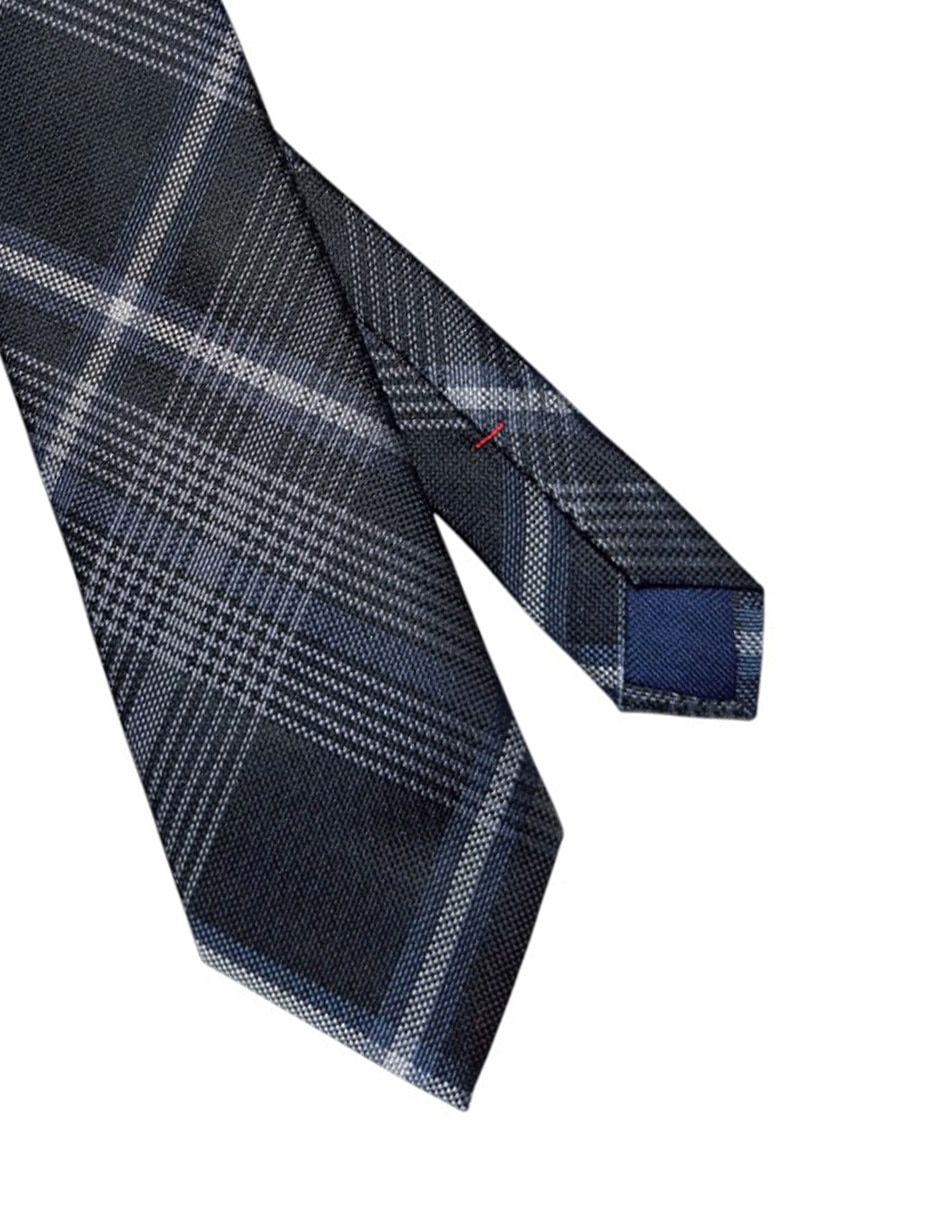 Corbata regular de seda estampado a cuadros para hombre 2