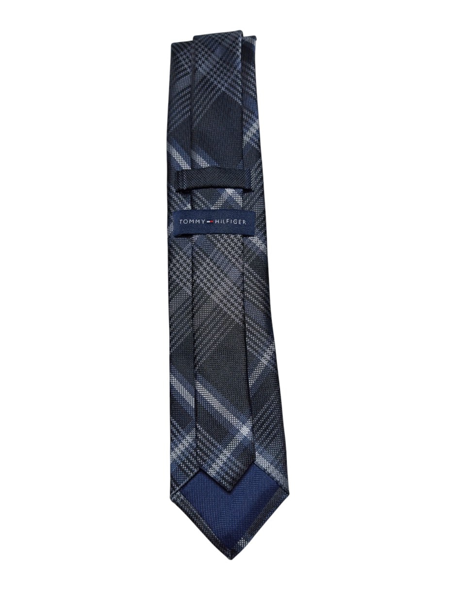 Corbata regular de seda estampado a cuadros para hombre 3