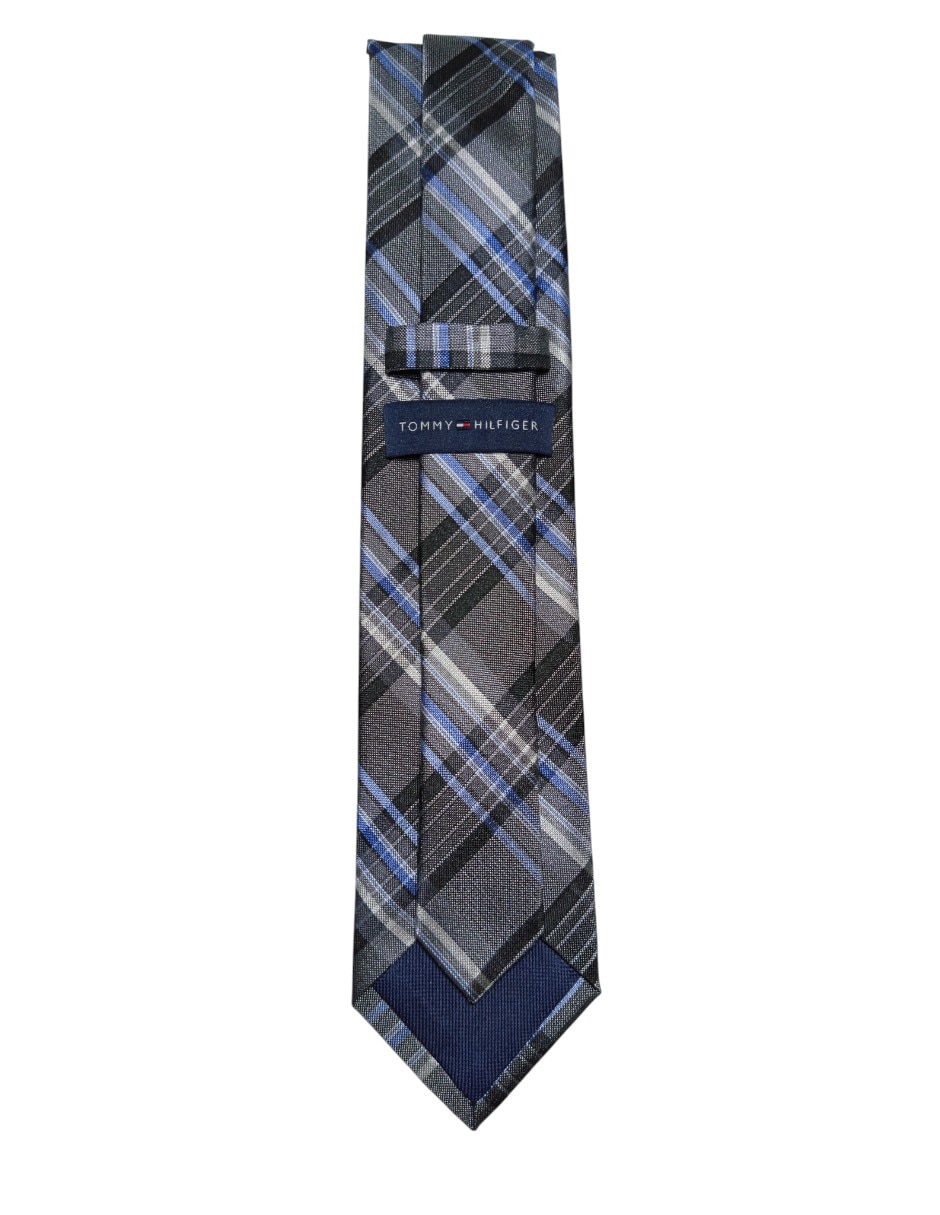 Corbata regular de seda estampado a cuadros para hombre 2
