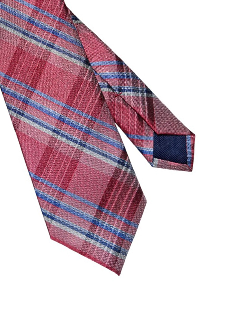 CORBATA TOMMY A CUADROS REGULAR , ROJO