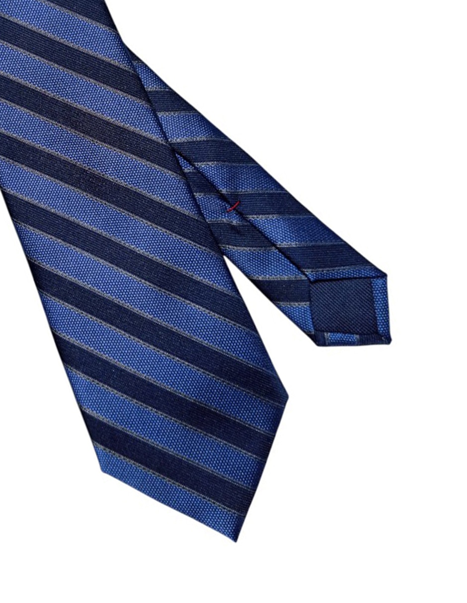 Corbata regular de seda estampado a rayas para hombre 2