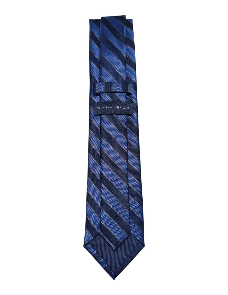 Corbata regular de seda estampado a rayas para hombre 3