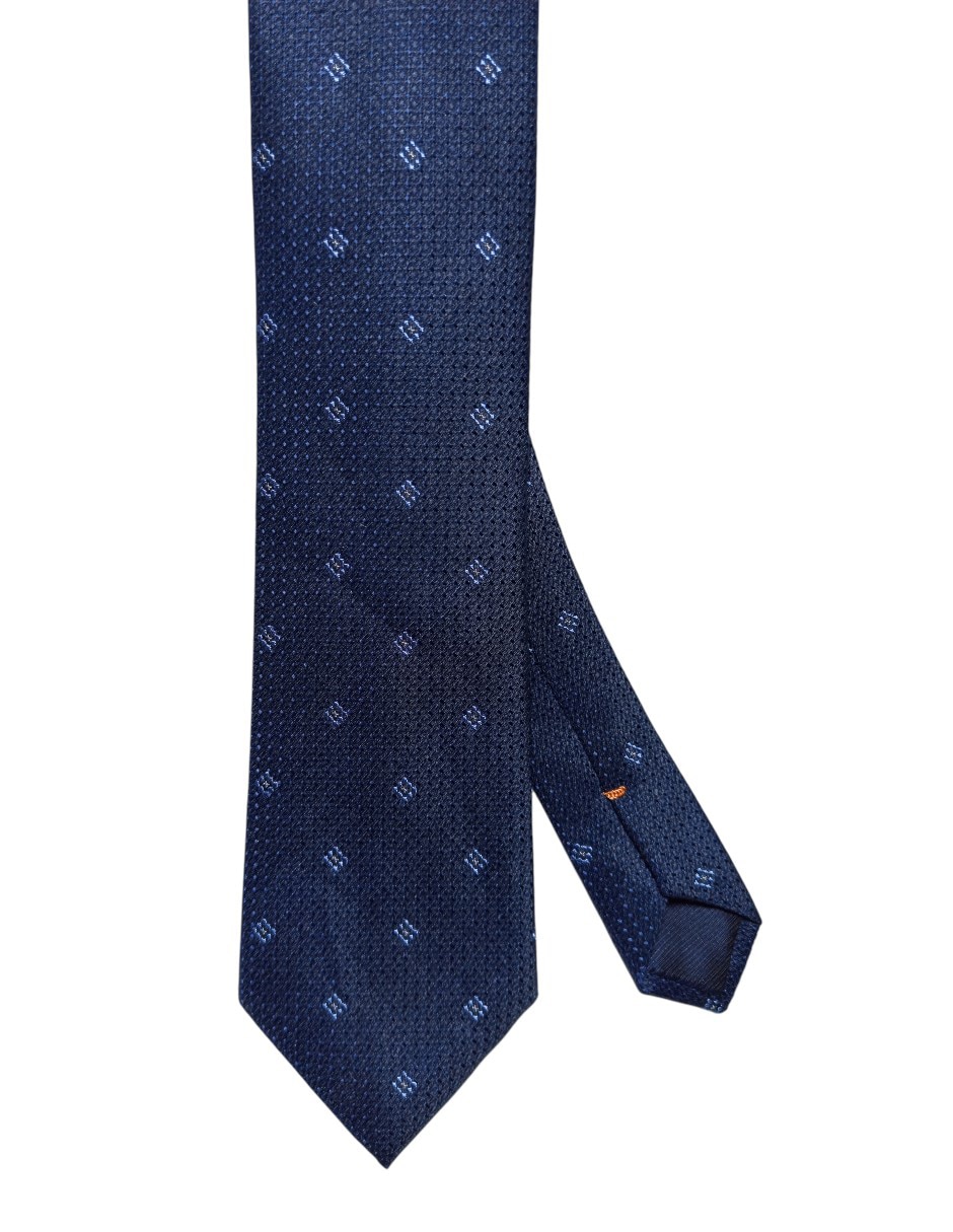 Corbata regular de seda estampado geométrico para hombre