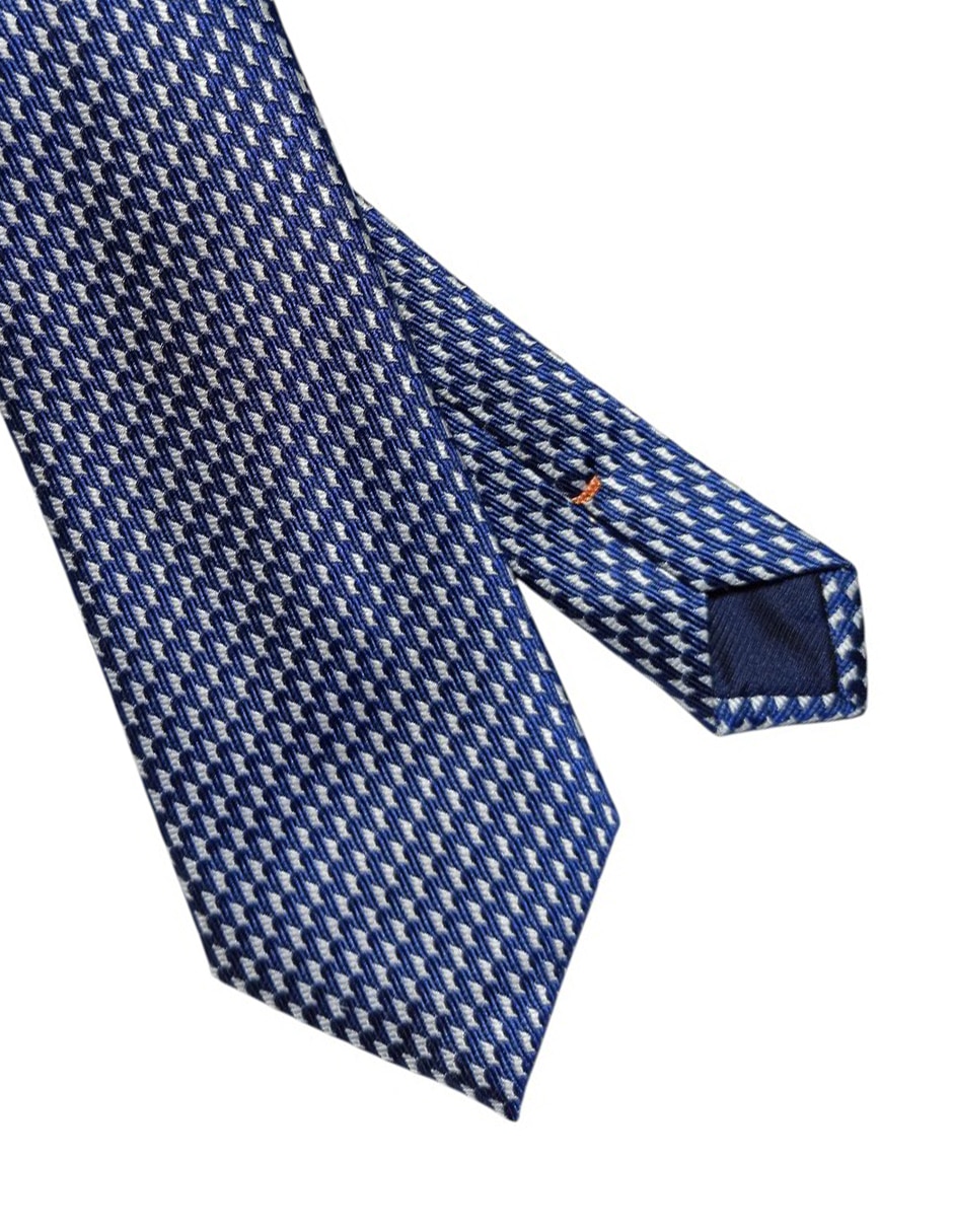 Corbata regular de seda estampado geométrico para hombre 2
