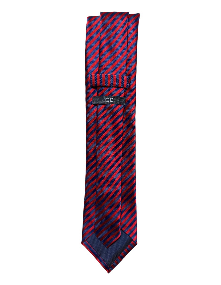 Corbata regular de seda estampado a rayas para hombre 3