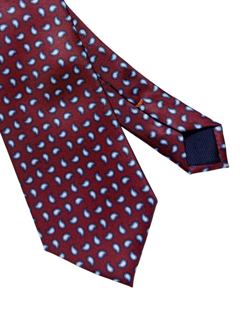 Corbata regular de seda estampado paisley para hombre 2