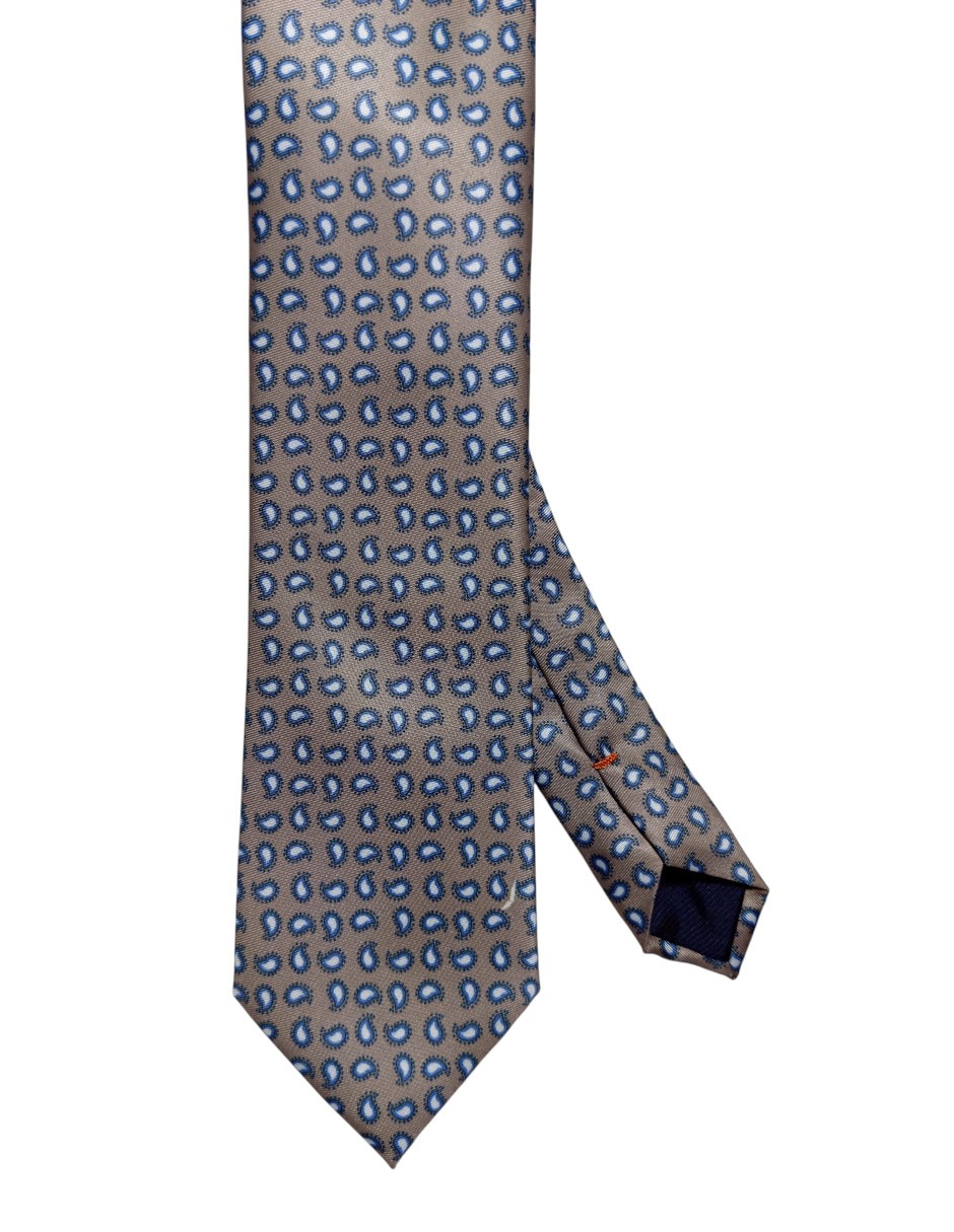 Corbata regular de seda estampado paisley para hombre