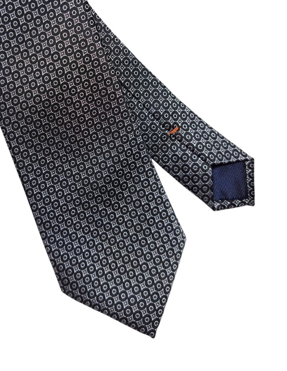 Corbata regular de seda estampado geométrico para hombre 2