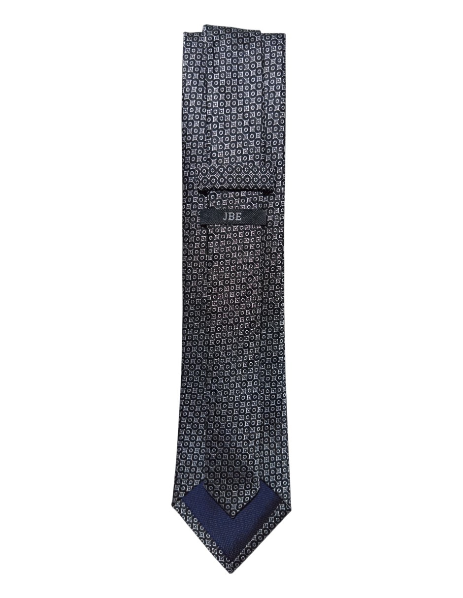 Corbata regular de seda estampado geométrico para hombre 3
