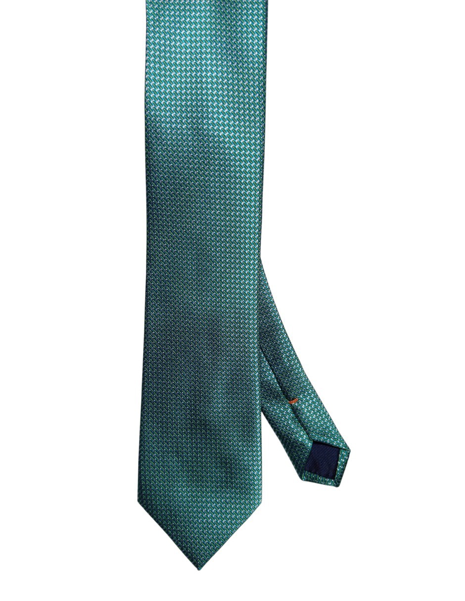 Corbata regular de seda estampado geométrico para hombre