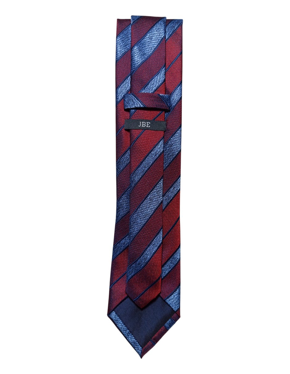 Corbata regular de seda estampado a rayas para hombre 3