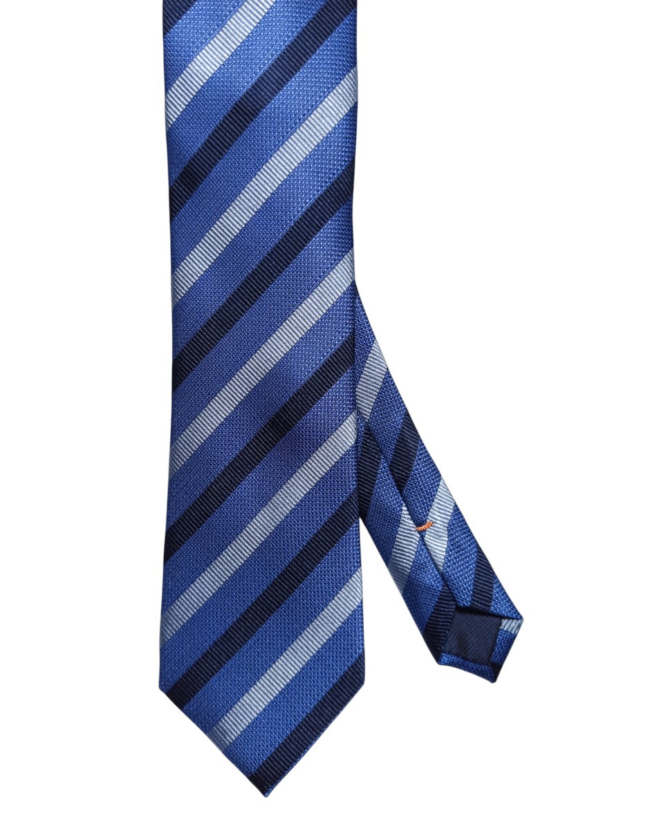 Corbata regular de seda estampado a rayas para hombre