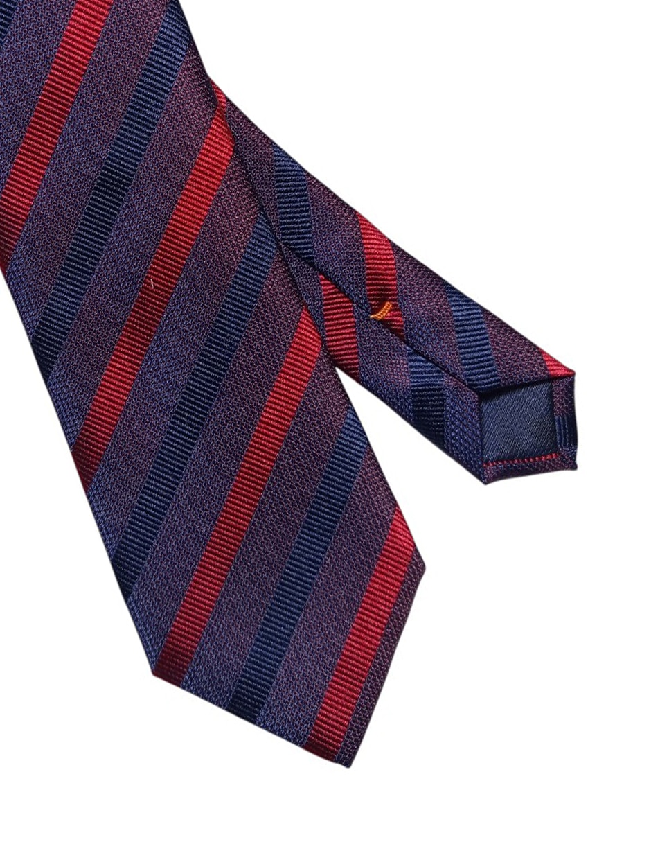 Corbata regular de seda estampado a rayas para hombre 2
