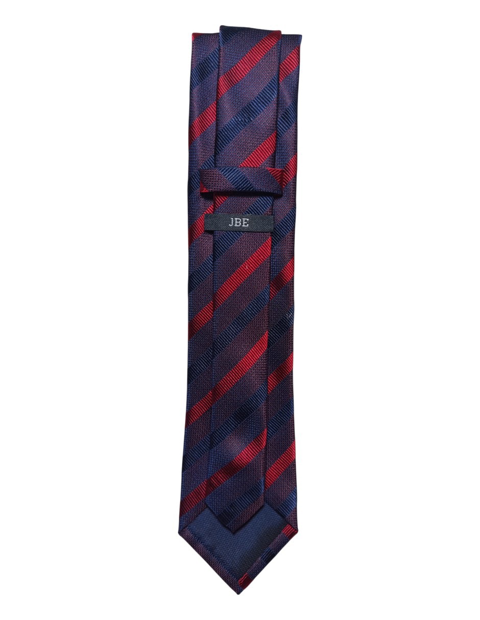 Corbata regular de seda estampado a rayas para hombre 3