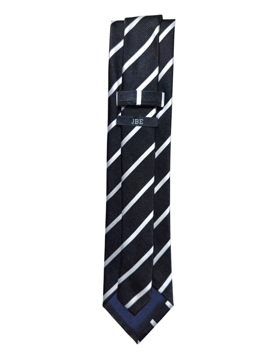 Corbata regular de seda estampado a rayas para hombre 3