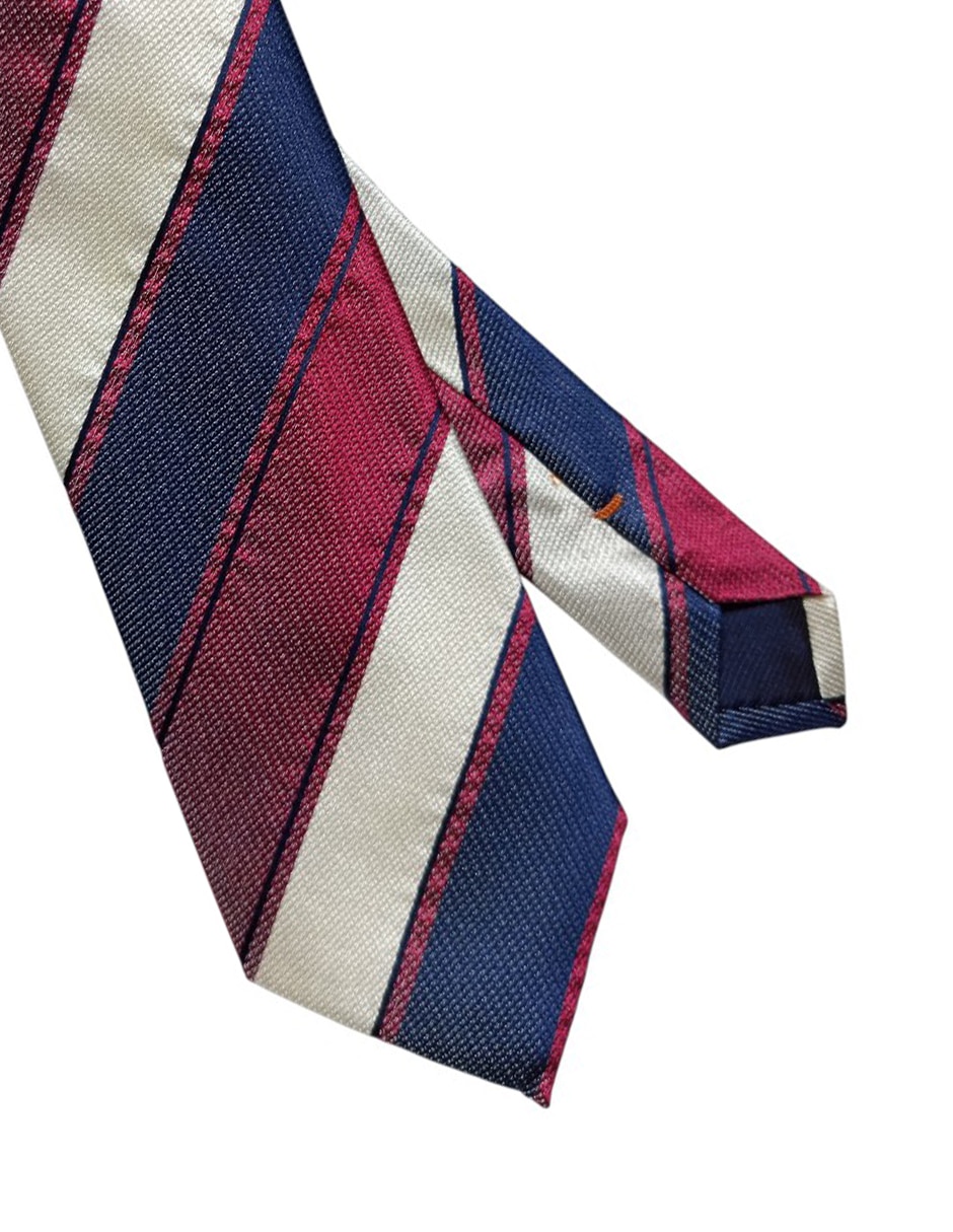 Corbata regular de seda estampado a rayas para hombre 2