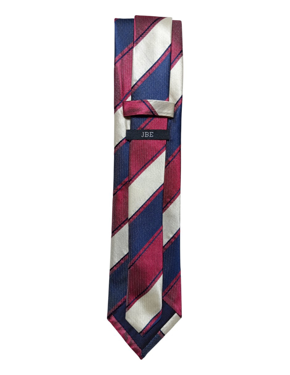 Corbata regular de seda estampado a rayas para hombre 3