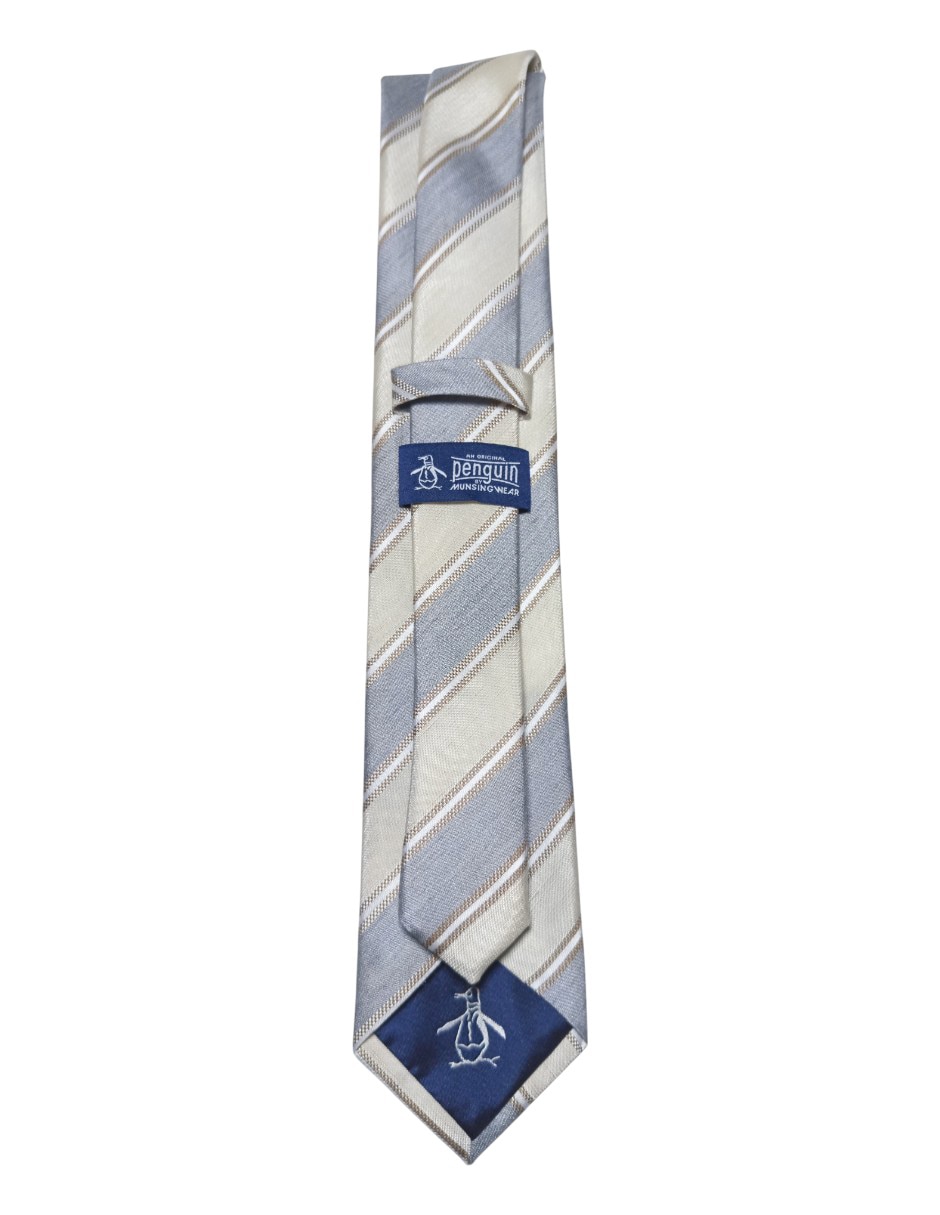 Corbata regular de seda estampado a rayas para hombre 2