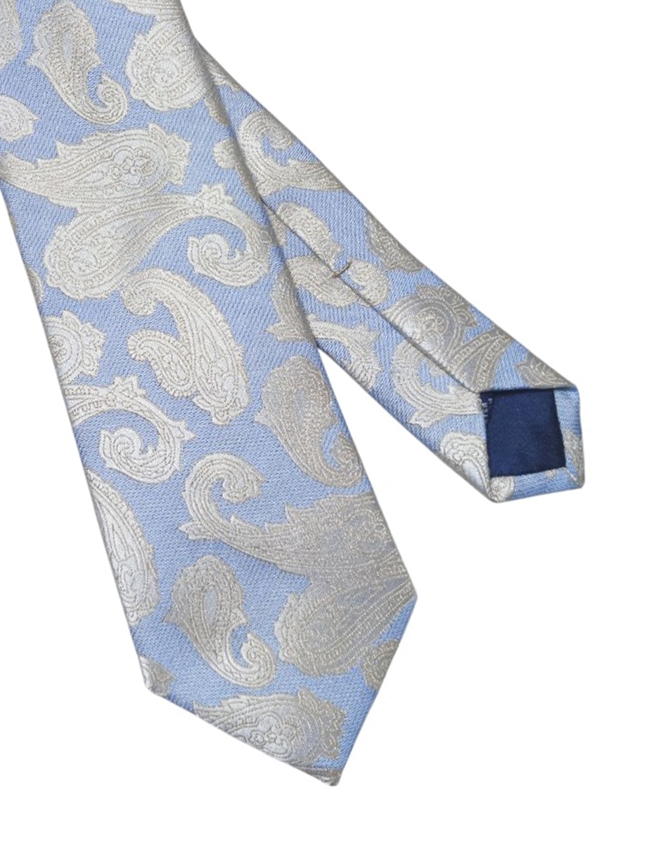 Corbata regular de seda estampado paisley para hombre 3