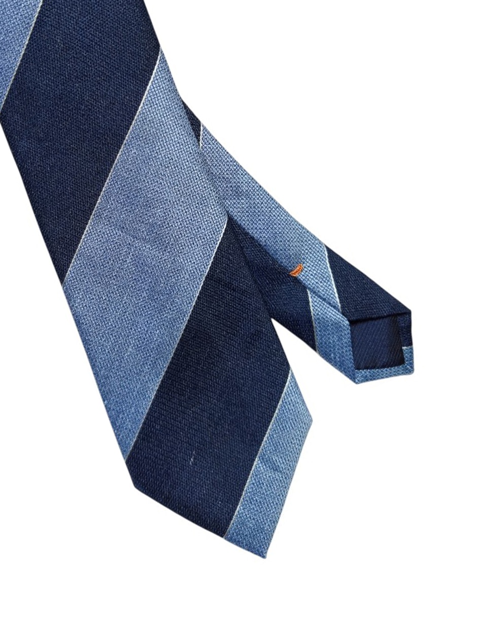 Corbata regular de seda estampado a rayas para hombre 2
