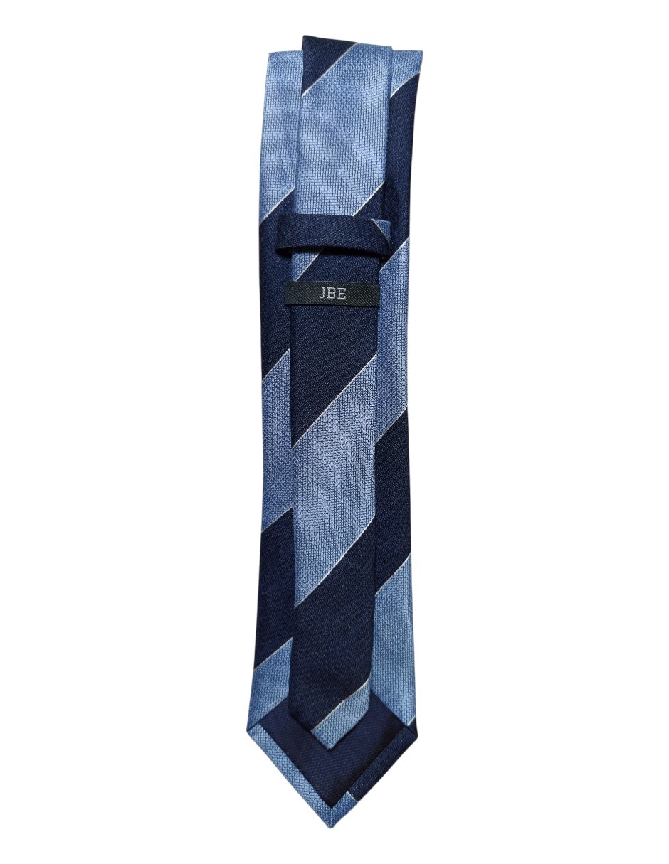 Corbata regular de seda estampado a rayas para hombre 3