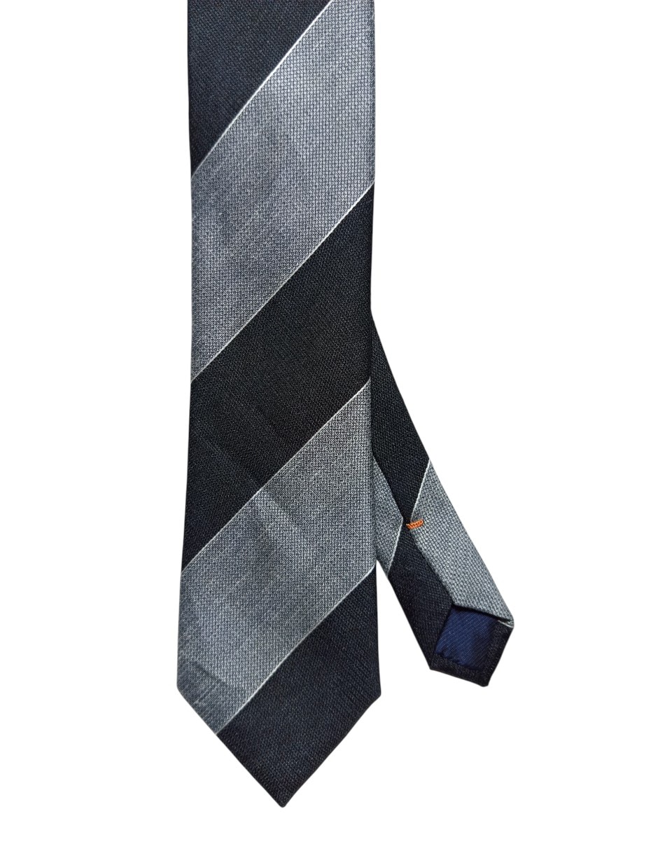 Corbata regular de seda estampado a rayas para hombre