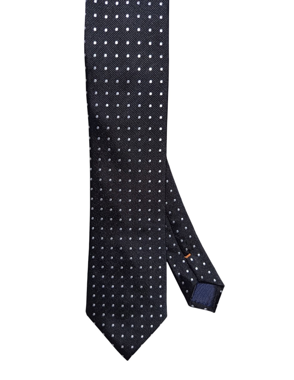 Corbata regular de seda estampado lunares para hombre
