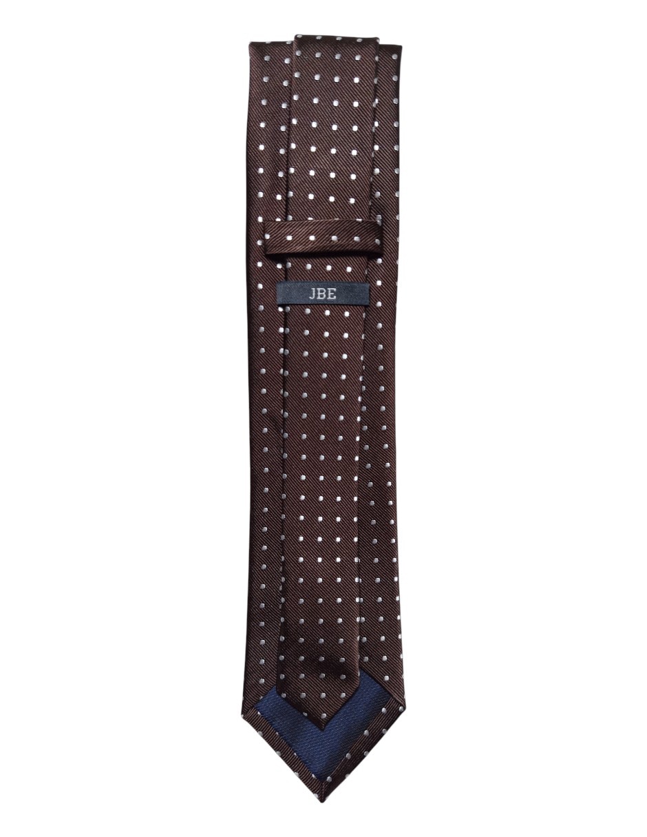 Corbata regular de seda estampado lunares para hombre 5