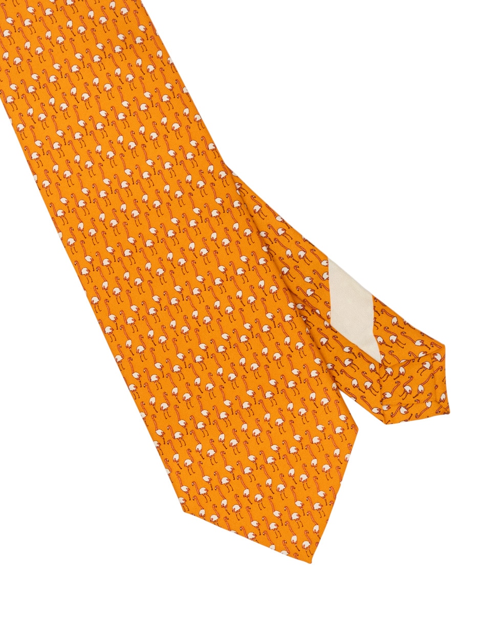 Corbata regular de seda estampado gráfico para hombre 2