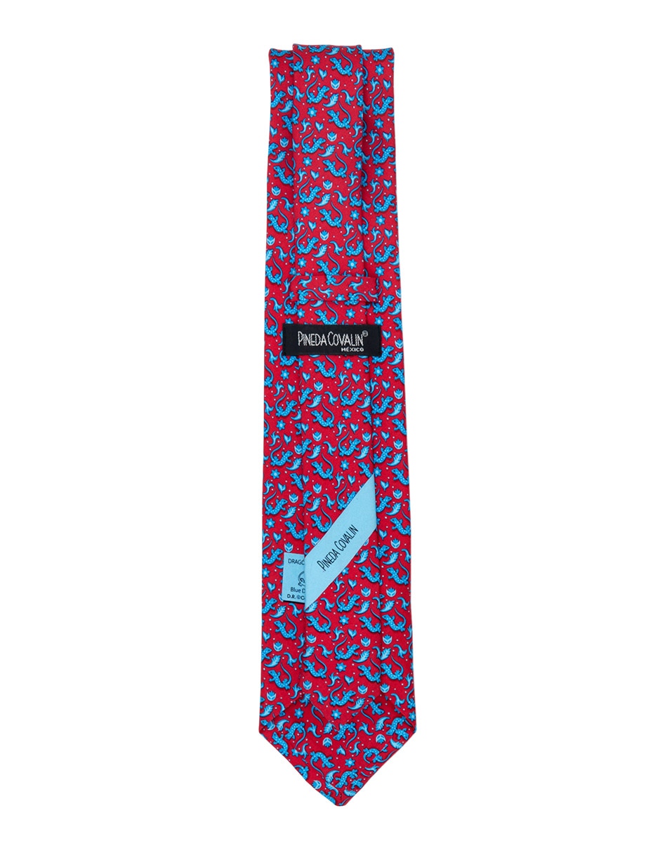 Corbata regular de seda estampado gráfico para hombre 2