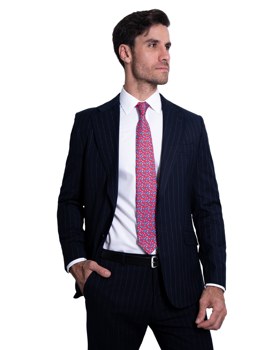 Corbata regular de seda estampado gráfico para hombre 3