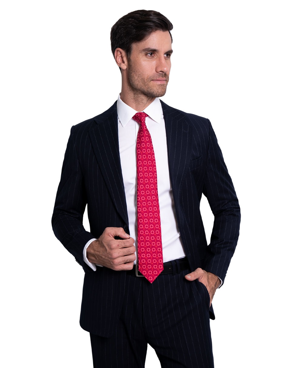 Corbata regular de seda estampado gráfico para hombre 4