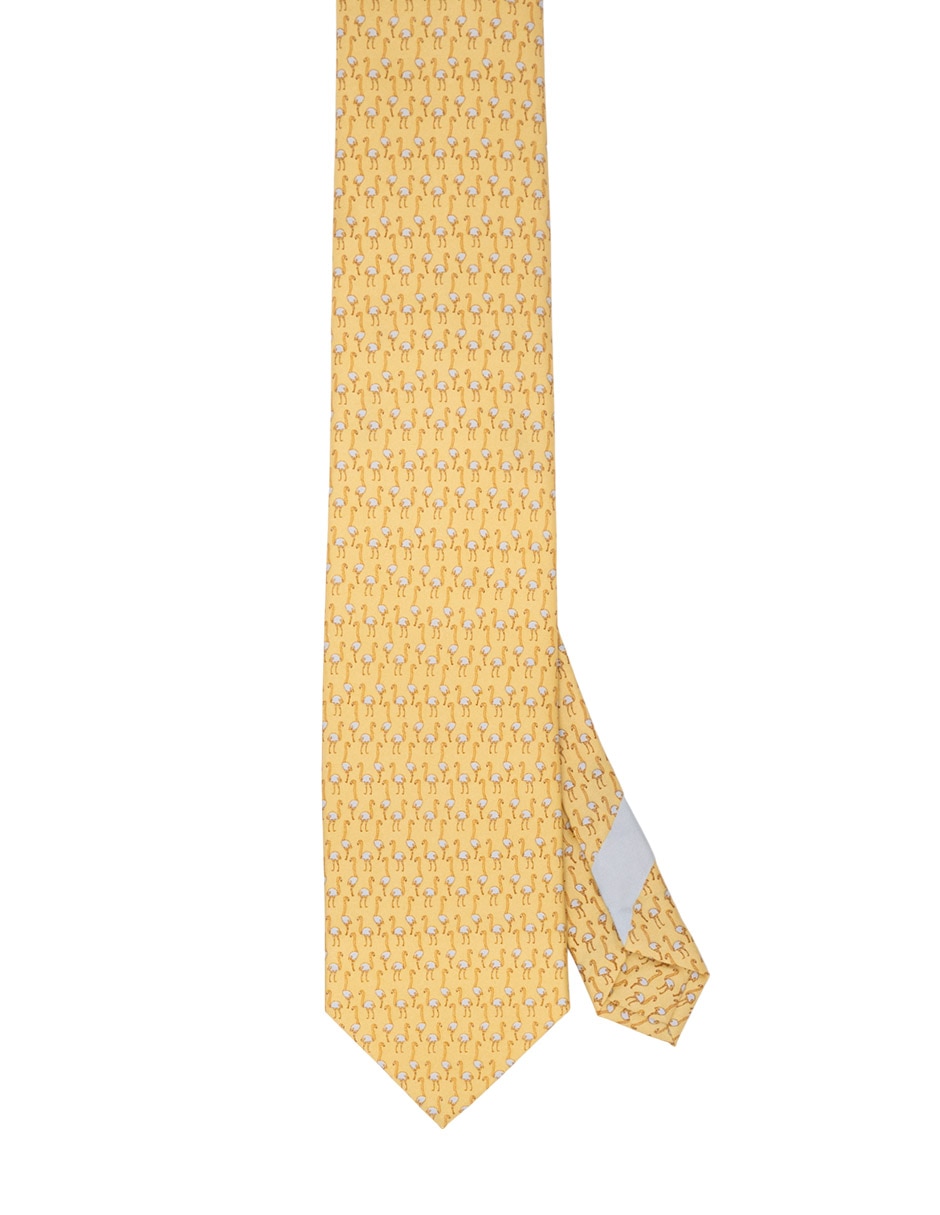 Corbata regular de seda estampado gráfico para hombre