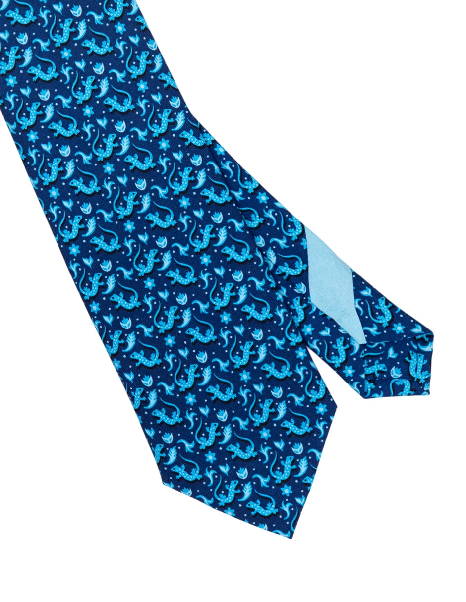 Corbata regular de seda estampado gráfico para hombre 2