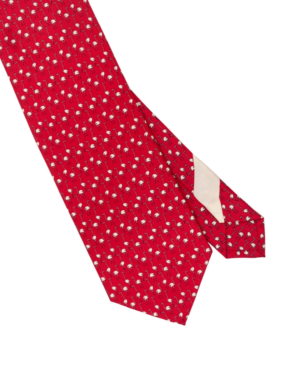 Corbata regular de seda estampado gráfico para hombre 2