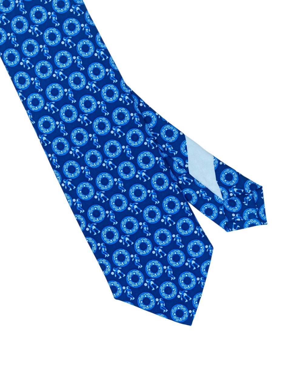 Corbata regular de seda estampado gráfico para hombre 2